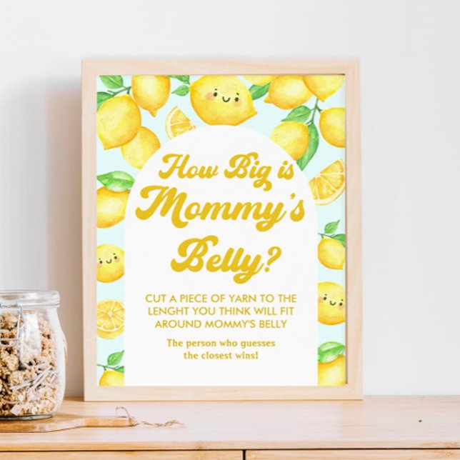 Lemon Baby Shower How Big is Mummy Belly Game Poster (Creator Uploaded)