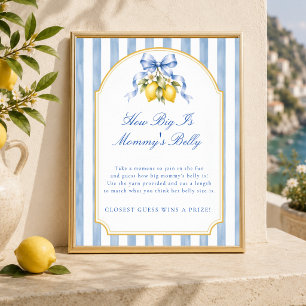 Lemon Baby Shower How Big Is Mummy's Belly Sign