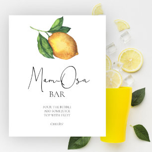 Lemon baby shower Momosa bar Poster
