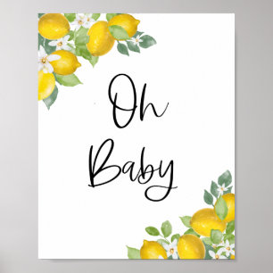 Lemon Baby Shower Oh Baby Sign