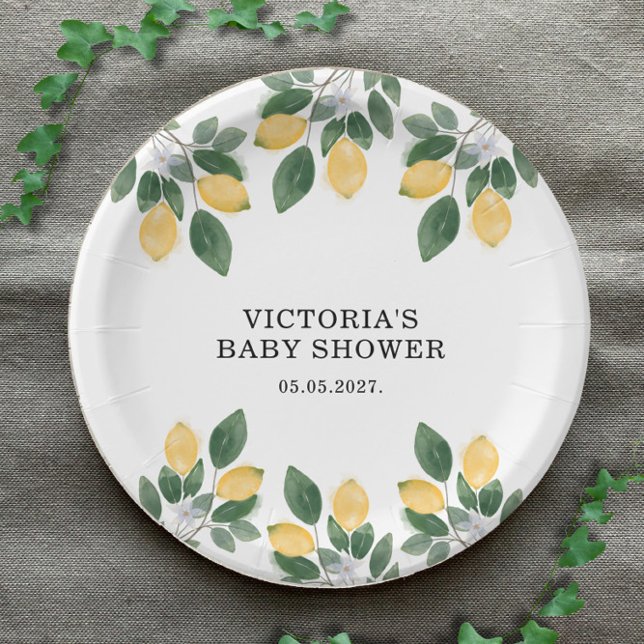 Lemon Baby Shower Paper Plate (Creator Uploaded)