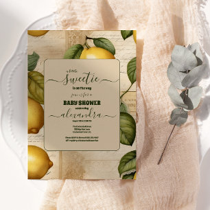 Lemon Baby Shower Summer Watercolor Citrus  Invitation