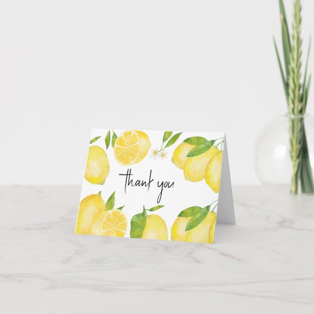 Lemon Baby Shower Thank You Card (Front)