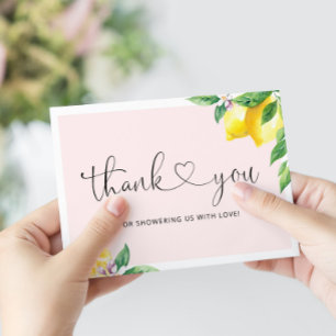 Lemon baby shower thank you card