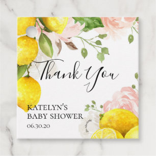 Lemon Baby Shower Thank You Party Tags