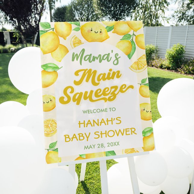 Lemon Baby Shower Welcome Acrylic Sign (Creator Uploaded)