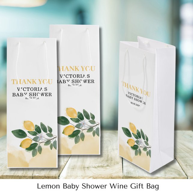 Lemon Baby Shower Wine Gift Bag (Creator Uploaded)