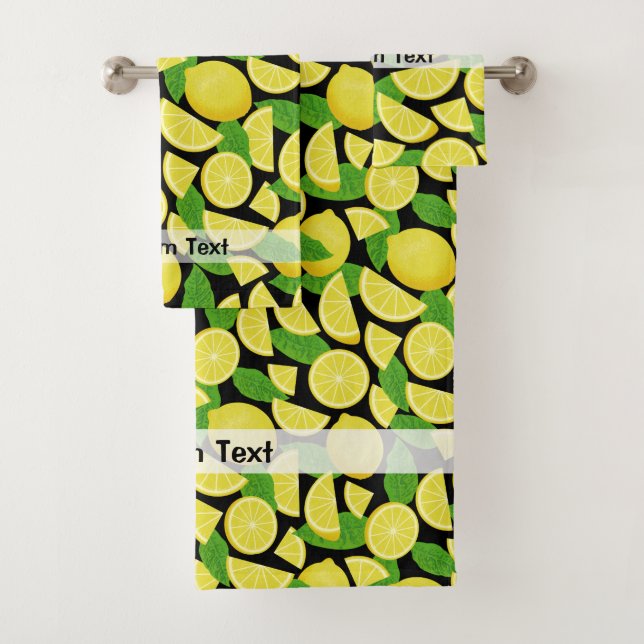Lemon Background Bath Towel Set (Insitu)
