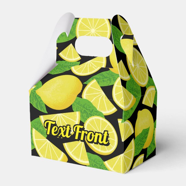 Lemon Background Favour Box (Front Side)