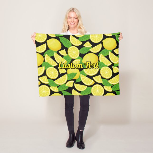 Lemon Background Fleece Blanket (In Situ)
