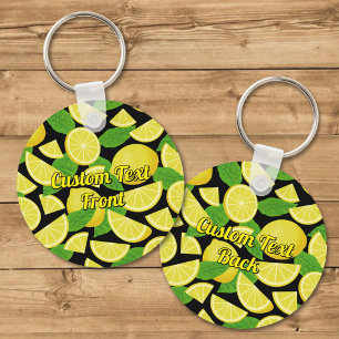 Lemon Background Key Ring