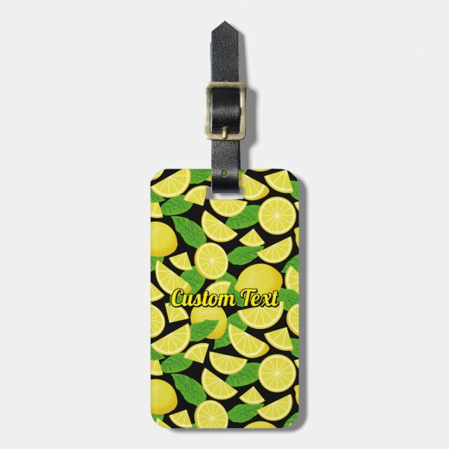 Lemon Background Luggage Tag (Front Vertical)