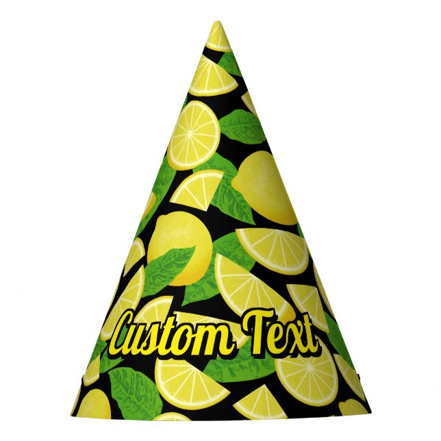 Lemon Background Party Hat (Front)