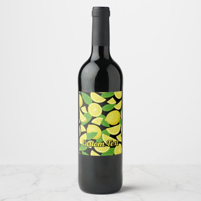 Lemon Background Wine Label (Front)