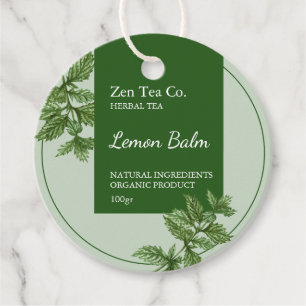 Lemon Balm Herbal Tea Business Tag