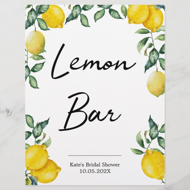 Lemon Bar lemons sign personalised (Front)