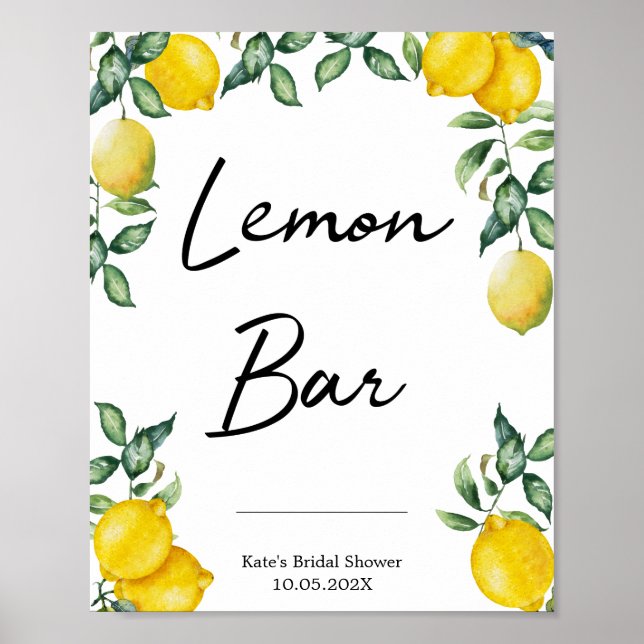 Lemon Bar lemons sign personalised (Front)