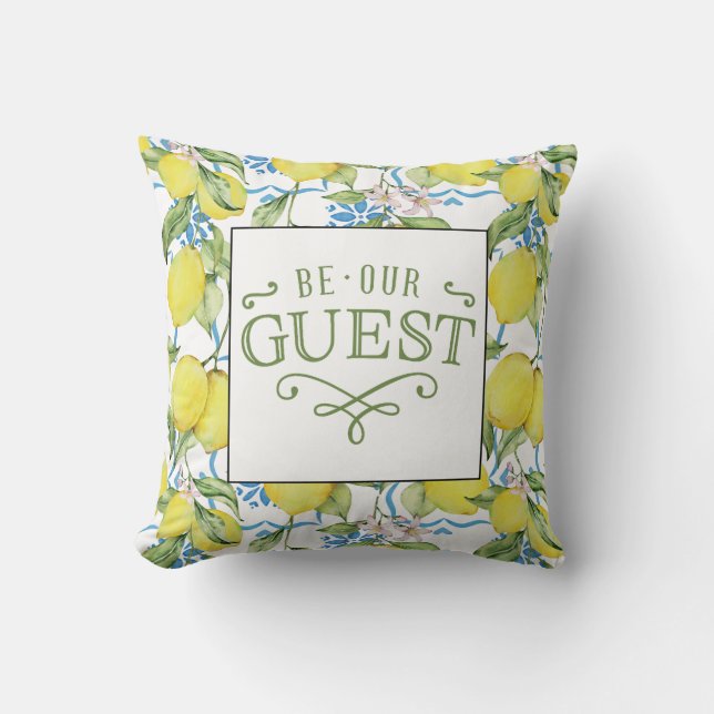 Lemon Be Our Guest Throw Pillow (Front)