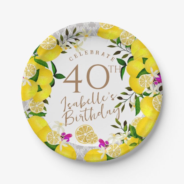 Lemon Birthday Paper Plate (Front)