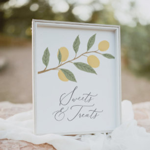 Lemon Birthday Party Sweets and Treats Sign