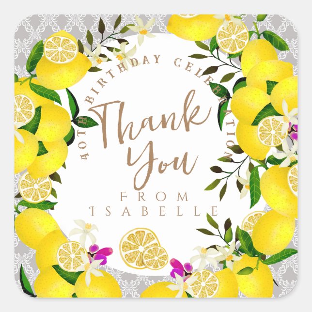 Lemon Birthday Sticker (Front)
