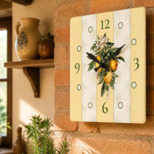 Lemon Bliss Square Wall Clock
