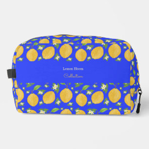 Lemon Bloom Collection patterned blue Dopp Kit