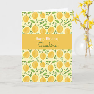 Lemon Bloom Collection patterned yelloe Birthday Card