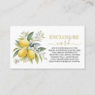 Lemon Blossom Bridal Shower Enclosure Card