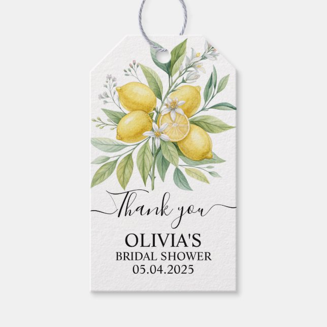 Lemon Blossom Bridal Shower   Gift Tags (Front)