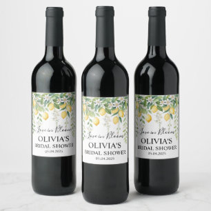 Lemon Blossom Bridal Shower   Wine Label