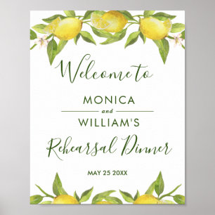 Lemon Blossom Greenery Rehearsal Dinner Sign