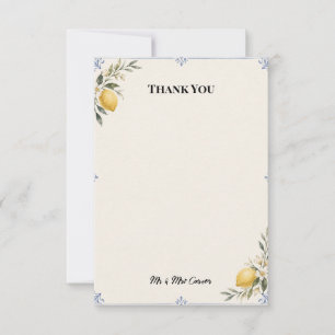 Lemon Blossom Simple Wedding Thank You Card