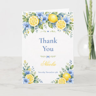 Lemon Blue Baby Shower Thank You Card