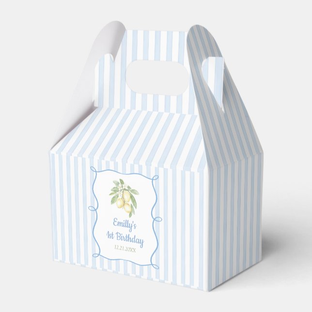 Lemon Blue Birthday Favour Box (Front Side)