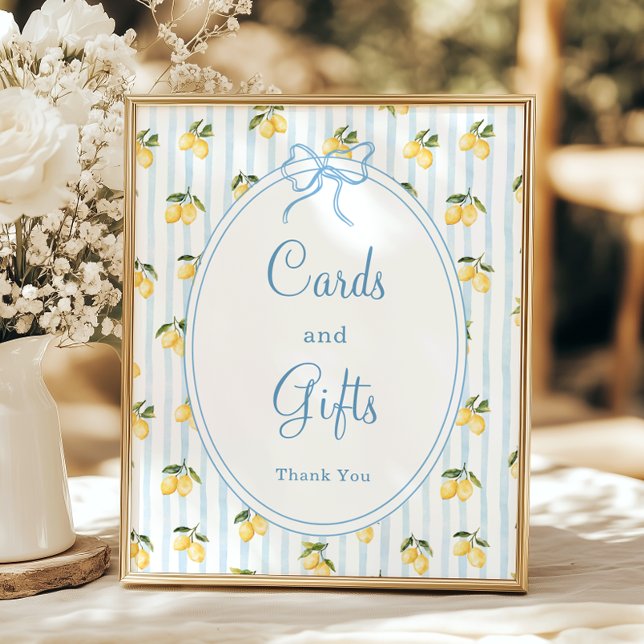 Lemon Blue Bow Italian Cards and Gifts Poster (Creator Uploaded)