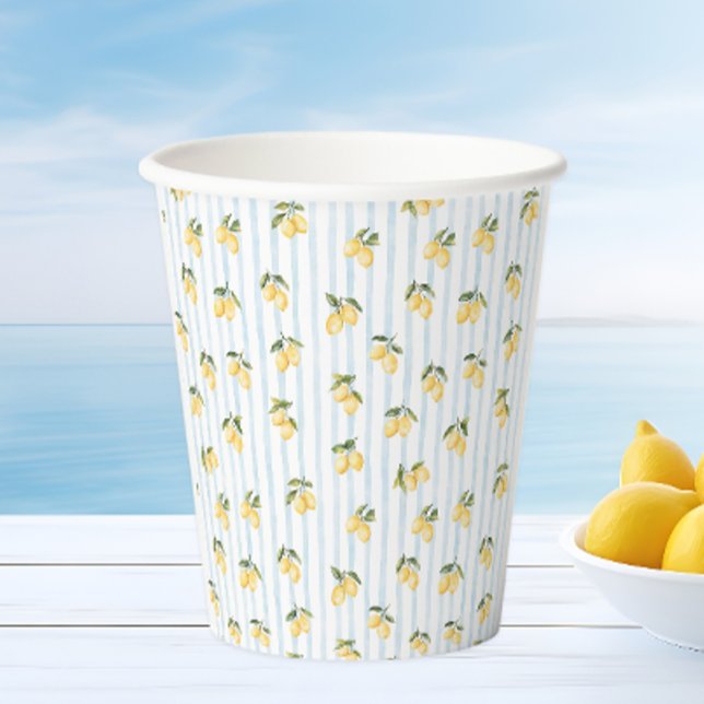 Lemon Blue Italian Bridal Shower Paper Cups (Creator Uploaded)