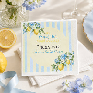 Lemon Blue Main Squeeze Bridal Shower Napkin