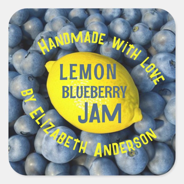 Lemon & Blueberry Jam Square Sticker (Front)