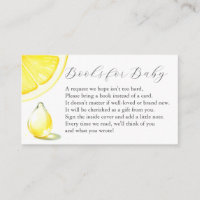 Lemon Book For Baby Invitation Enclosure Card
