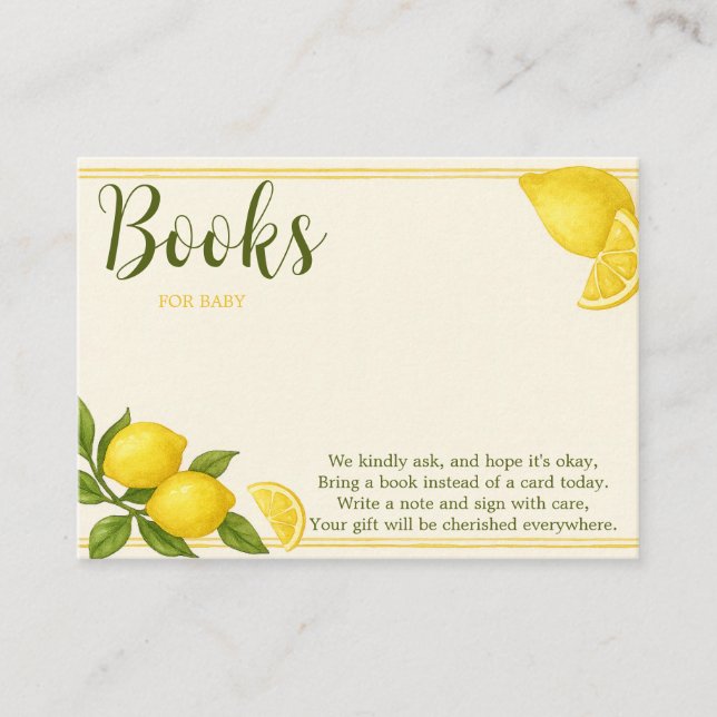 Lemon Books for Baby Card (Front)