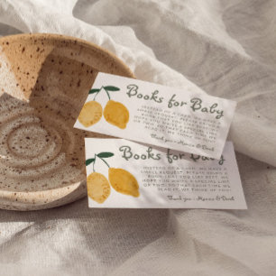 Lemon Books For Baby Shower Baby Library Enclosure Card