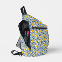 Lemon Botanical Blue and Yellow Summer Print