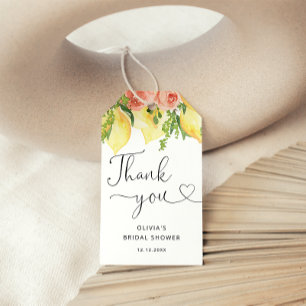 Lemon Botanical Bridal Shower Thank you Favor Tags