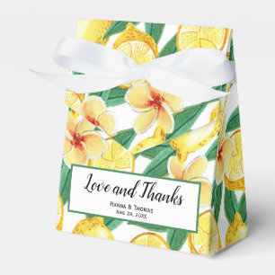 Lemon Botanical Love and Thanks Wedding Favour Box