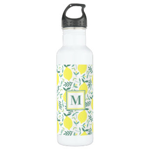 Lemon botanical monogram pattern 710 ml water bottle