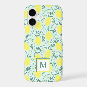 Lemon botanical monogram pattern Case-Mate iPhone