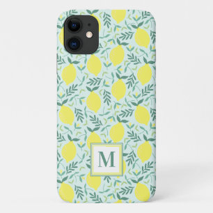 Lemon botanical monogram pattern Case-Mate iPhone  Case-Mate iPhone Case