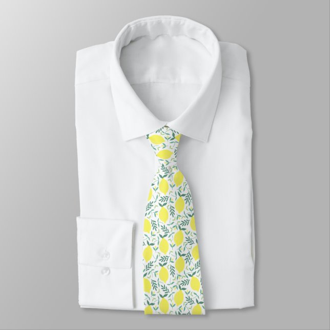 Lemon botanical pattern tie (Tied)