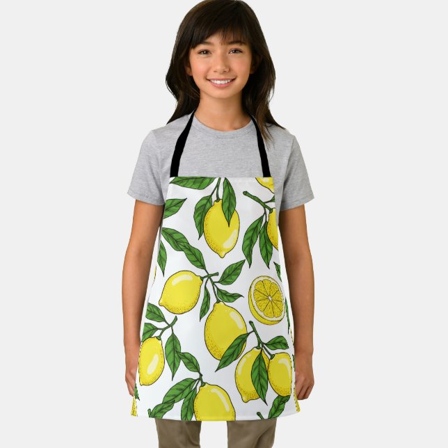 Lemon Botanical Seamless – Hand Drawn Apron (Insitu)